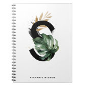 Boho Tropical Greenery Letter S Monogram Notitieboek (Voorkant)