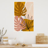 Boho Tropical Leaf Art Poster (Keuken)