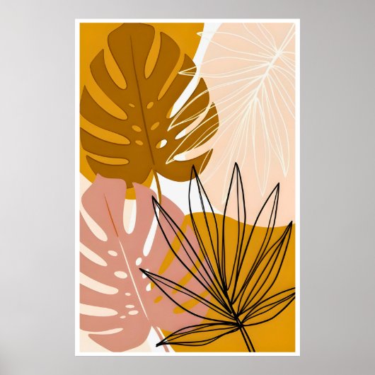 Boho Tropical Leaf Art Poster (Voorkant)