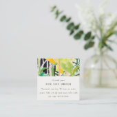 Boho Tropical Leafy Foliage Botanical Thank You Vierkante Visitekaartje (Staand voorkant)
