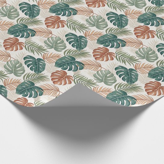 Boho Tropical Leaves  Cadeaupapier (Hoek)
