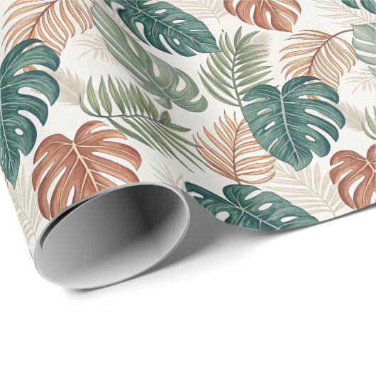Boho Tropical Leaves  Cadeaupapier (Rol Hoek)