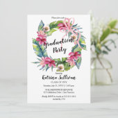 Boho Tropical Leaves | Floral Graduy Party Kaart (Staand voorkant)