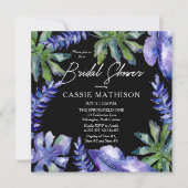 Boho Tropical Leaves Paars | Groen Vrijgezellenfee Kaart (Voorkant)