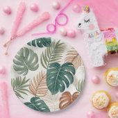 Boho Tropical Leaves Papieren Bordje (Feest)