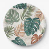 Boho Tropical Leaves Papieren Bordje (Voorkant)