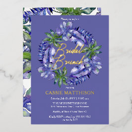 Boho Tropical Leaves Peri | Groene Bridal Brunch Folie Uitnodiging