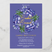 Boho Tropical Leaves Peri | Groene Bridal Brunch Folie Uitnodiging (Voorkant)