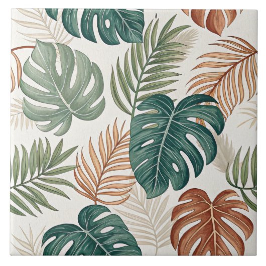 Boho Tropical Leaves  Tegeltje (Voorkant)