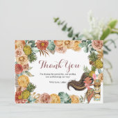 Boho Tropical Luau Dank je wel Bedankkaart (Staand voorkant)