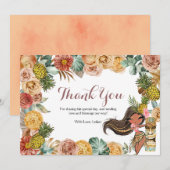 Boho Tropical Luau Dank je wel Bedankkaart (Voorkant / Achterkant)