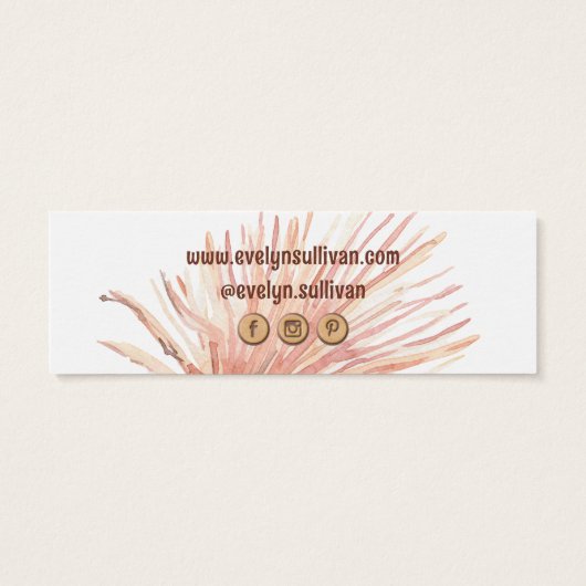 Boho tropical mini bijsluiter mini visitekaartjes (Achterkant)