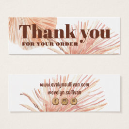 Boho tropical mini bijsluiter visitekaartjes