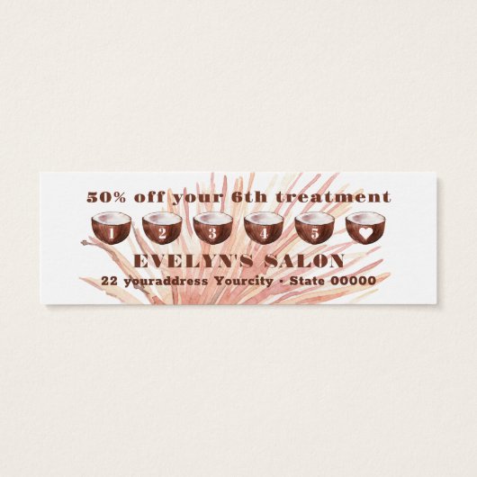 Boho Tropical Mini Loyalty Card Mini Visitekaartjes (Achterkant)