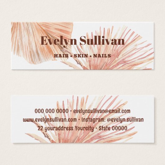 Boho Tropical Mini visitekaartje (Voorkant /achterkant)