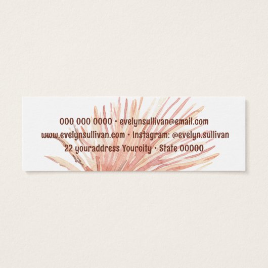 Boho Tropical Mini visitekaartje (Achterkant)