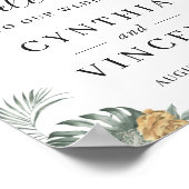 Boho Tropical Monstera Leaves Wedding Welcome Sign Poster (Hoek)