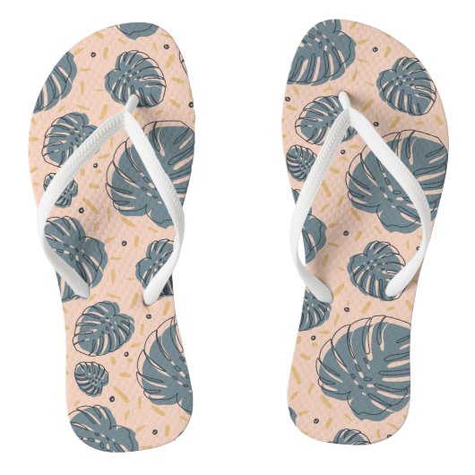 Boho Tropical Monstera Teenslippers (Voetbed)