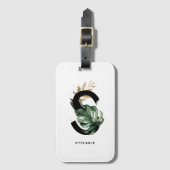 Boho Tropical Montera Letter S Monogram Bridesmaid Bagagelabel (Voorkant (verticaal))