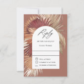 Boho Tropical Oasis Wedding RSVP Kaartje (Voorkant)