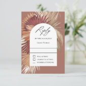 Boho Tropical Oasis Wedding RSVP Kaartje (Staand voorkant)