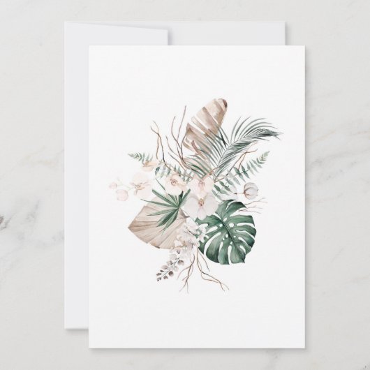Boho Tropical Orchid Bridal Luncheon Uitnodiging (Achterkant)