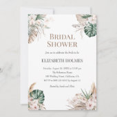 Boho Tropical Orchid Bridal Shower Uitnodiging (Voorkant)