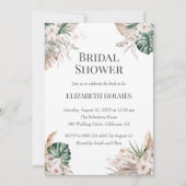 Boho Tropical Orchid Bridal Shower Uitnodiging (Voorkant)