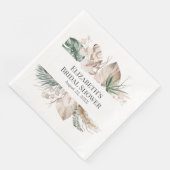 Boho Tropical Orchid en Monstera Paper Napkin Servet (Hoek)