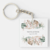 Boho Tropical Orchid en Monstera Sleutelhanger (Voorkant)