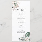 Boho Tropical Orchid & Monstera Wedding Menu Kaart (Voorkant)