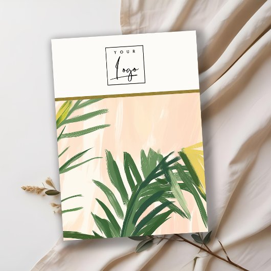 Boho Tropical Palm Leaf Blank Sieradenhouder Logo Visitekaartje