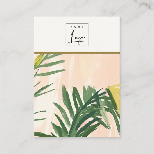 Boho Tropical Palm Leaf Blank Sieradenhouder Logo Visitekaartje (Voorkant)