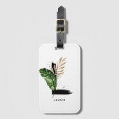 Boho Tropical Palm Letter L Monogram Bridesmaid Bagagelabel (Voorkant (verticaal))