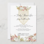 Boho Tropical Pampas Grass Floral Girl Baby shower Kaart (Voorkant)