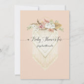 Boho Tropical Pampas Grass Floral Girl Baby shower Kaart (Achterkant)