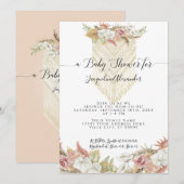 Boho Tropical Pampas Grass Floral Girl Baby shower Kaart (Voorkant / Achterkant)