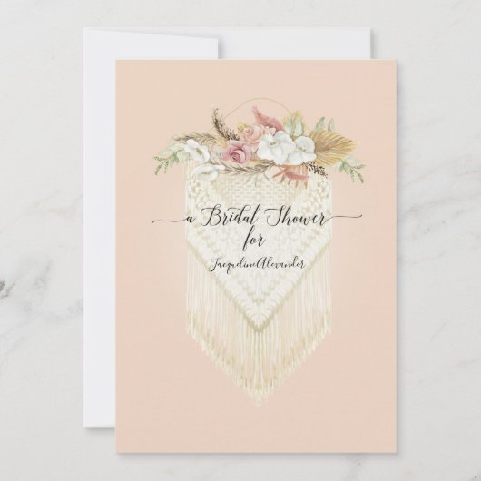 Boho Tropical Pampas Grass Floral Vrijgezellenfees Kaart (Achterkant)