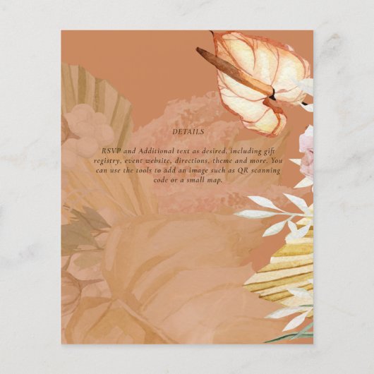 BOHO Tropical Pampas Grass Wedding (Achterkant)