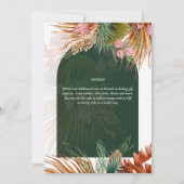 BOHO Tropical Pampas Grass Wedding Kaart (Achterkant)
