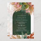 BOHO Tropical Pampas Grass Wedding Kaart (Voorkant / Achterkant)