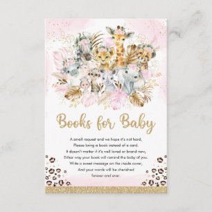 Boho Tropical Safari Shower Books for Baby Girl Informatiekaartje