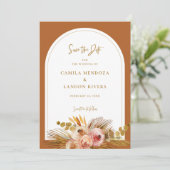 Boho Tropical Save the Date Announcement Kaart C10 (Staand voorkant)