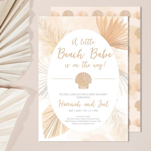 Boho Tropical Seashell Genderneutraal Baby shower Kaart