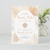 Boho Tropical Seashell Genderneutraal Baby shower Kaart (Staand voorkant)