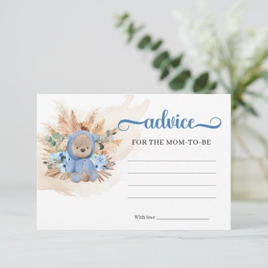 Boho Tropical teddy Advice for the Mama-to-be Informatiekaartje (Staand voorkant)