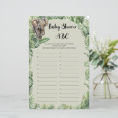 Boho tropical teddy beer pampas Baby shower ABC (Staand voorkant)