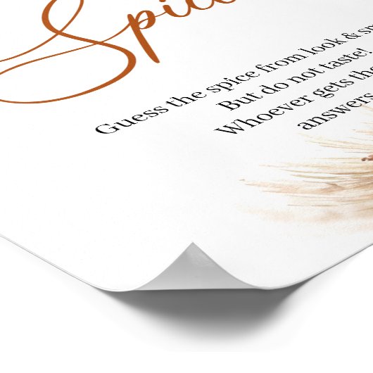 Boho tropical terracotta pampas Name that Spice Poster (Hoek)