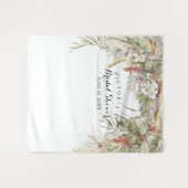 Boho Tropical Vrijgezellenfeest Photo Booth Wandkleed (Voorkant (horizontaal))