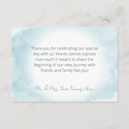 Boho Tropical Water Waterverf Dank je wel Informatiekaartje (Achterkant)